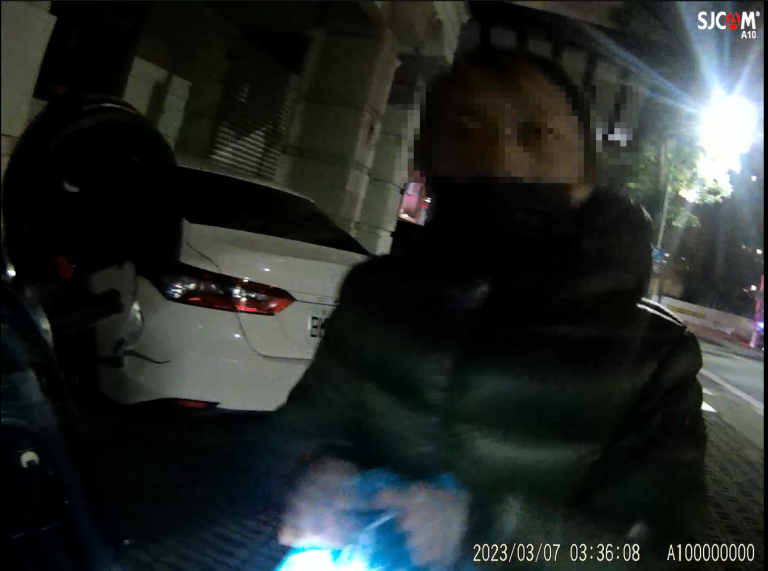 台中警方巡邏時發現詭異男子，成功查獲違禁物品