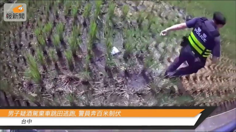 男子疑酒駕棄車跳田逃跑，警員奔百米制伏