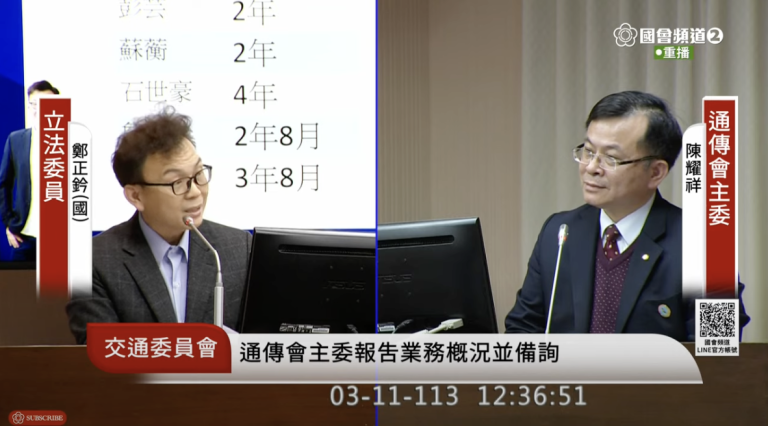 立院交通委員會通過NCC譴責案 成立鏡電視調閱專案小組