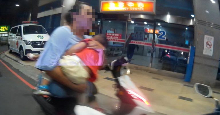 台中警開道救援 6分鐘護送頭部受傷幼童抵達醫院