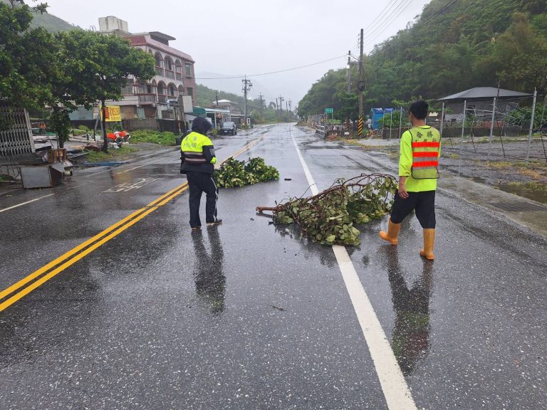 凱米發威臺11線多處泥流路樹傾倒 花蓮鳳林警呼籲駕駛留意路況