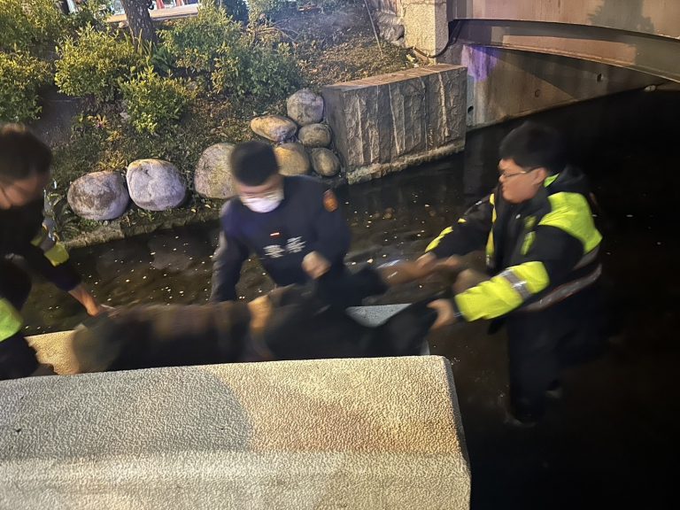 一分局警不畏低溫跳入綠川 及時救援長者守護生命