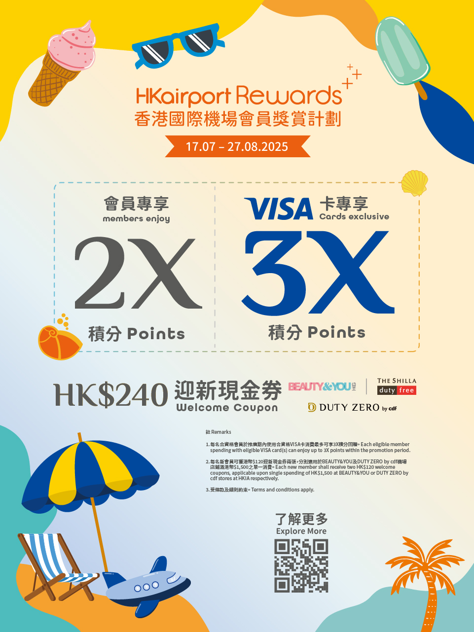 香港國際機場爲HKairport Rewards會員呈獻精彩盛夏購物禮遇