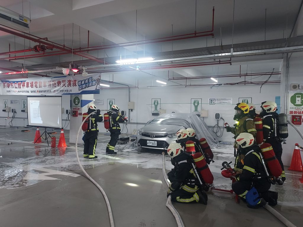 基隆市信義國小地下停車場 電動汽車科技防災