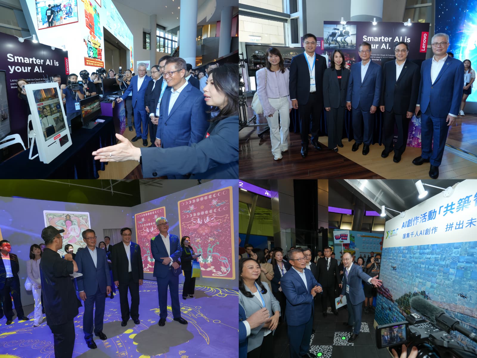 財政司司長陳茂波參觀DELF 2025體驗區,並與展示最新數碼娛樂及科技發展的展位代表交流。