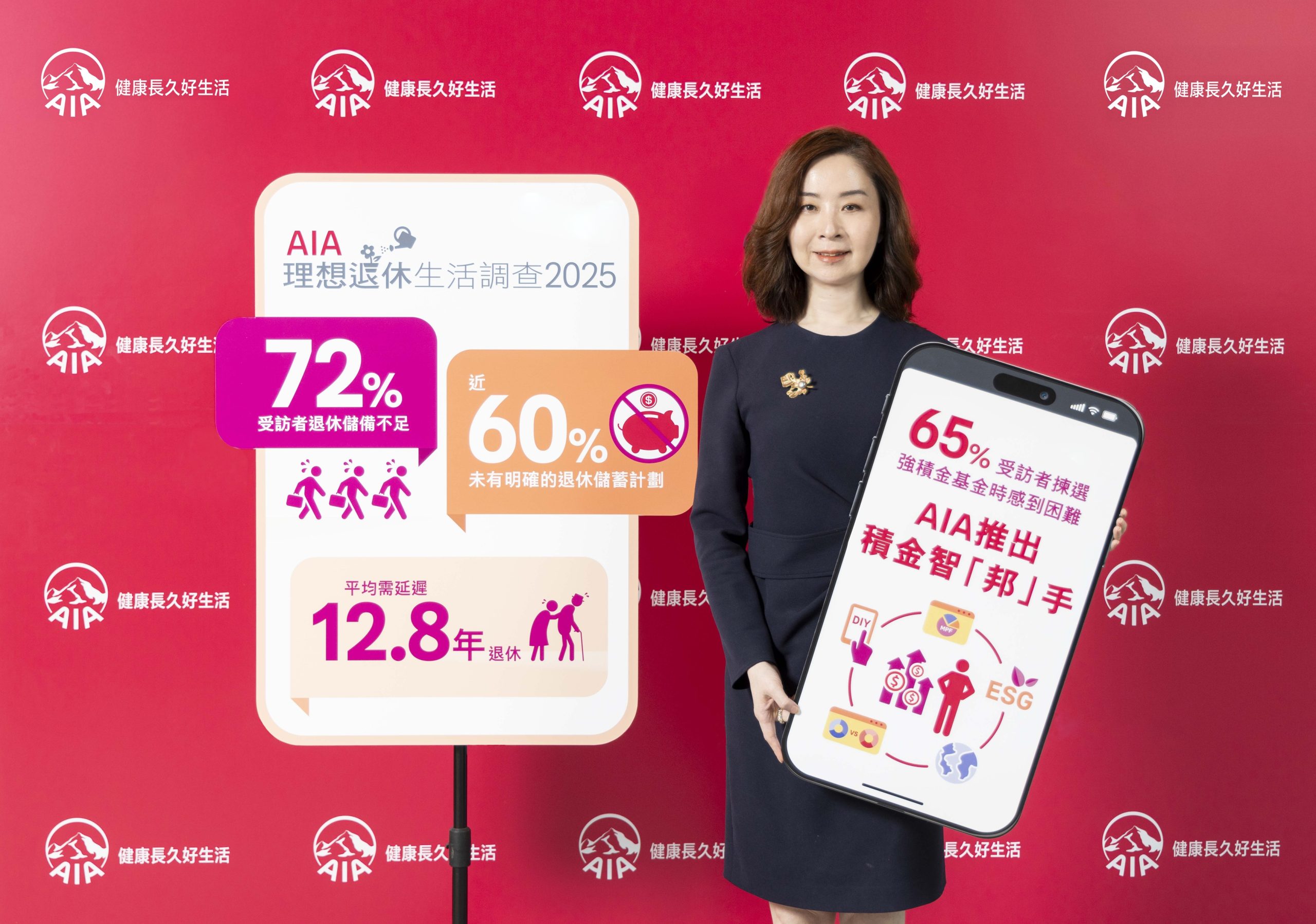 友邦香港公布「AIA 理想退休生活調查」第十六期結果,並推出積金智「邦」手。 圖為友邦香港及澳門首席企業業務總監沈韜女士。