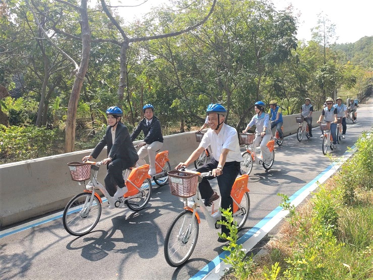 竹市香山鹽港溪自行車道啟用  來客庄坐尞感受客家人文風情