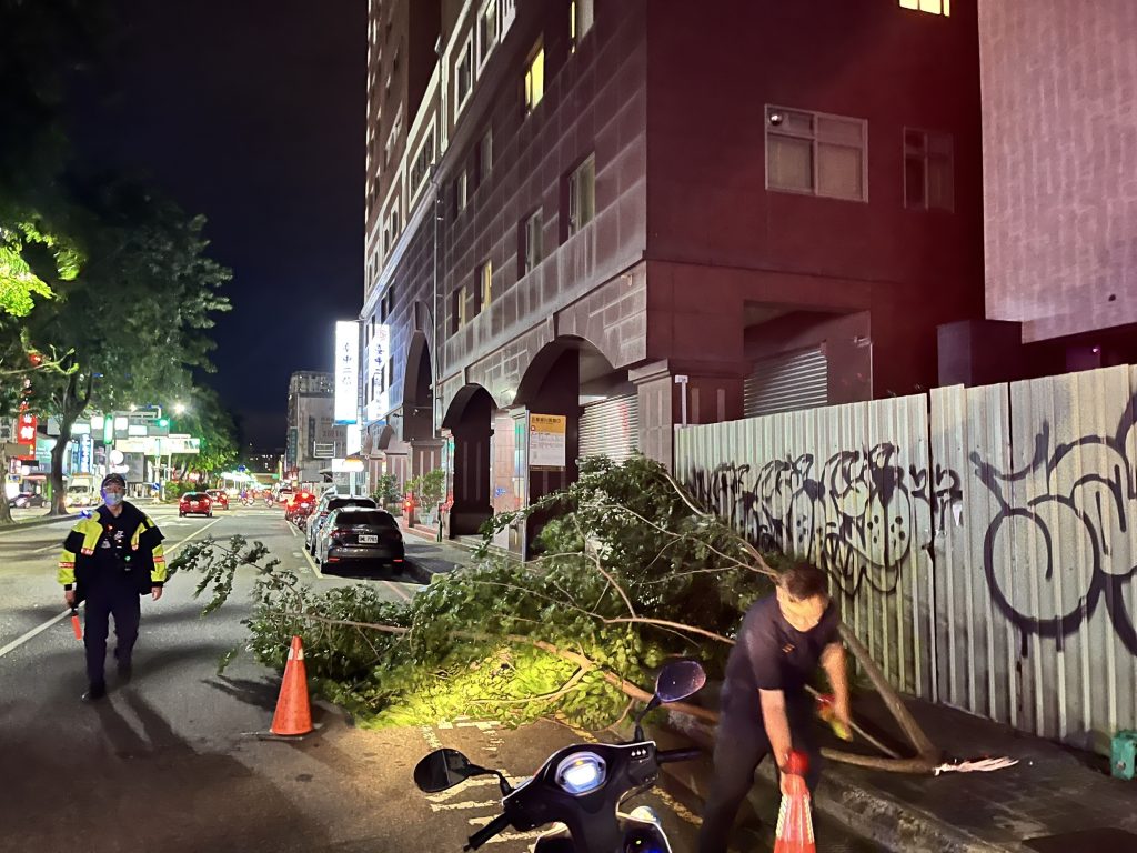 陣風11級路樹倒塌！臺中警一分局迅速排除確保行車安全