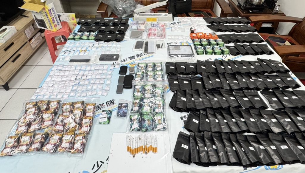 臺南少年隊颱風前夕攻堅 緝毒犬立大功破獲永康毒品大盤