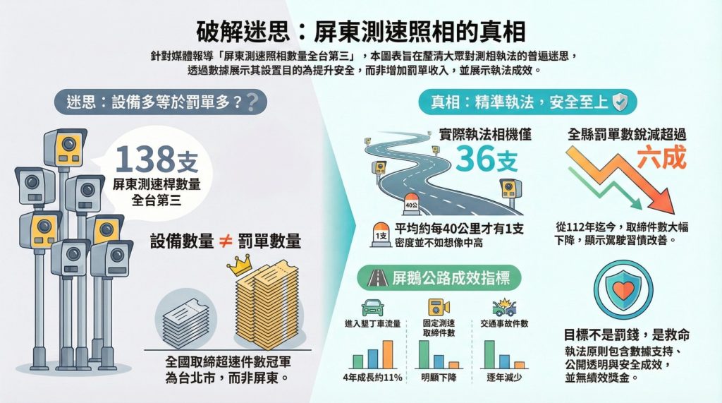 屏東測速照相數量名列全台第三 交警隊：實際啟用僅36支、密度每40公里一支