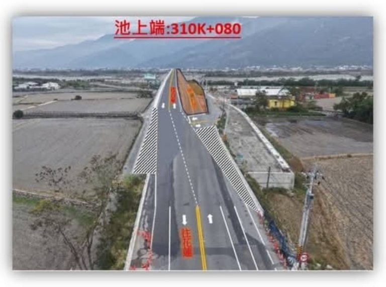 臺9線池上大橋施工改道　警方提醒依標誌行駛