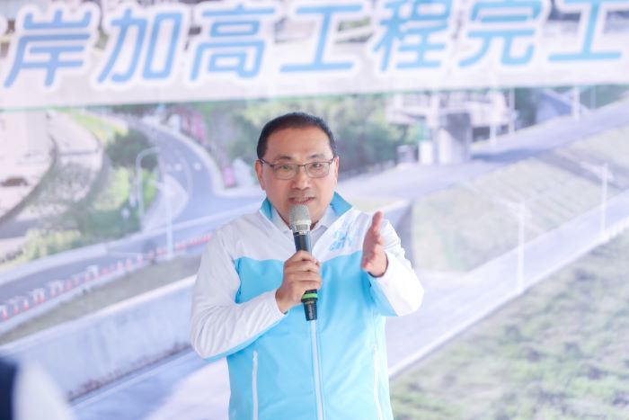 《圖說》侯友宜市長表示疏左堤防加高工程完工將為地方帶來防洪效益。〈水利局提供〉