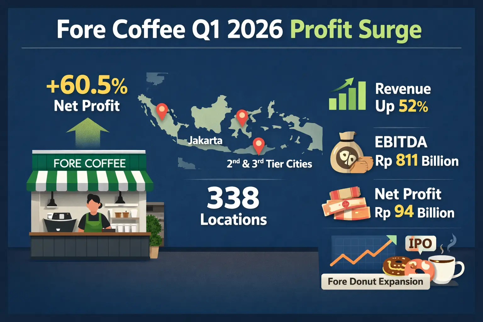 印尼Fore咖啡首季獲利增六成 擴店推升營收