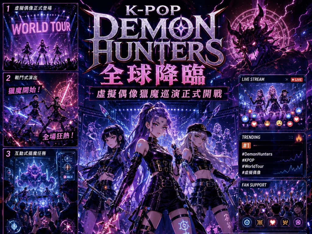 K-POP 獵魔女團 開啟全球巡演 虛擬狩獵旋風席捲樂壇 K-POP 獵魔女團 開啟全球巡演 虛擬狩獵旋風席捲樂壇