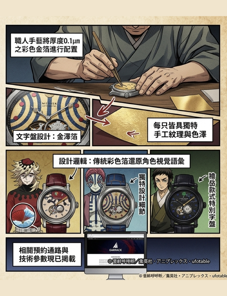 J鬼滅之刃金澤箔機械錶預約啟動！童磨、猗窩座、獪岳款式6/5發售| 蕃新聞