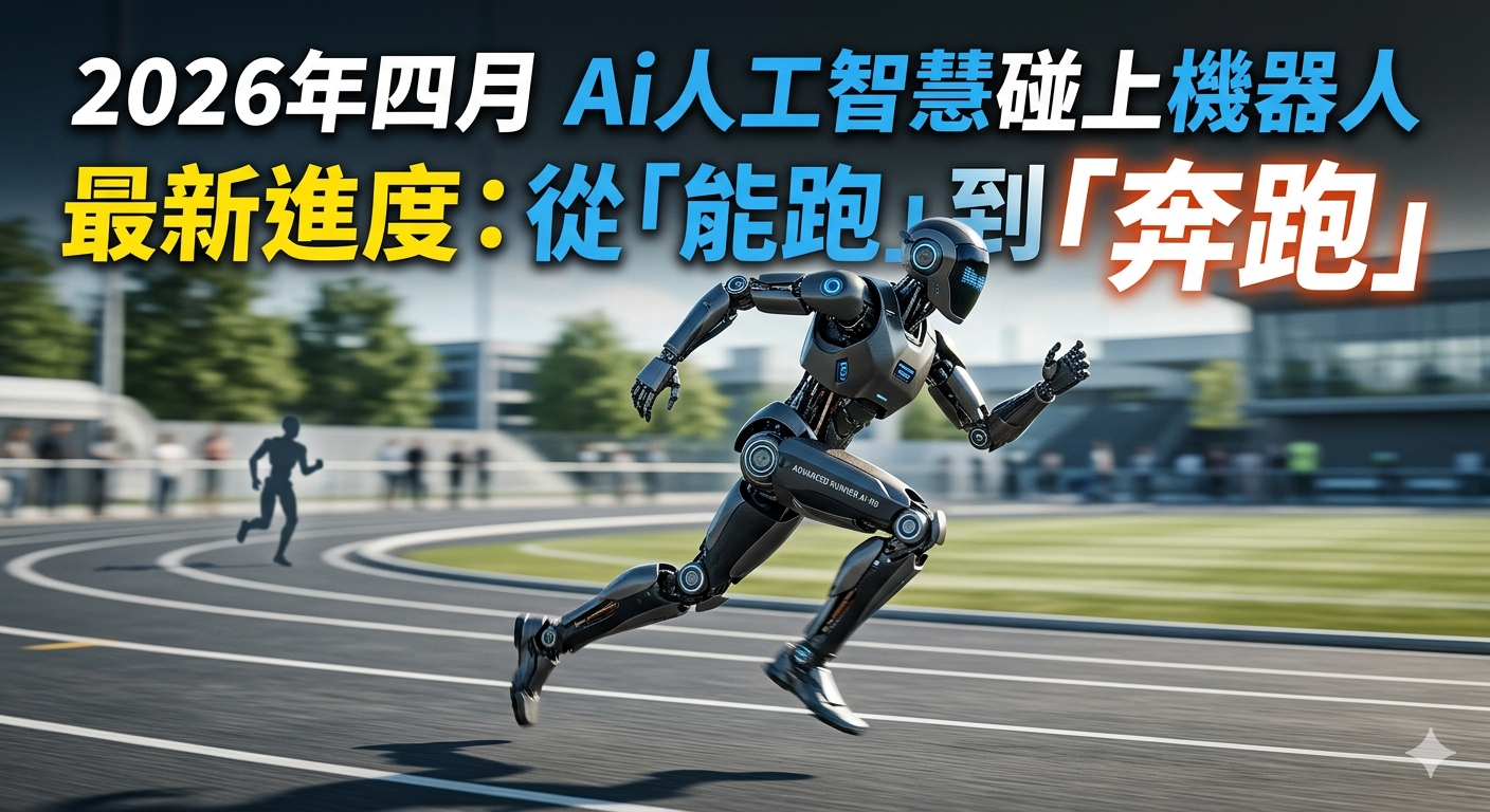 2026年四月Ai人工智能碰上機器人最新進度：從「能跑」到「奔跑」