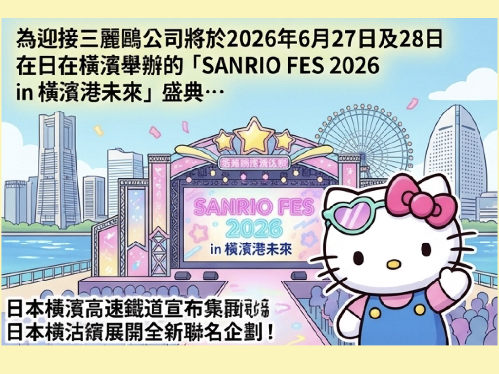 三麗鷗祭典聯名!橫濱高速鐵道將推出彩繪列車與紀念車票 三麗鷗祭典聯名!橫濱高速鐵道將推出彩繪列車與紀念車票
