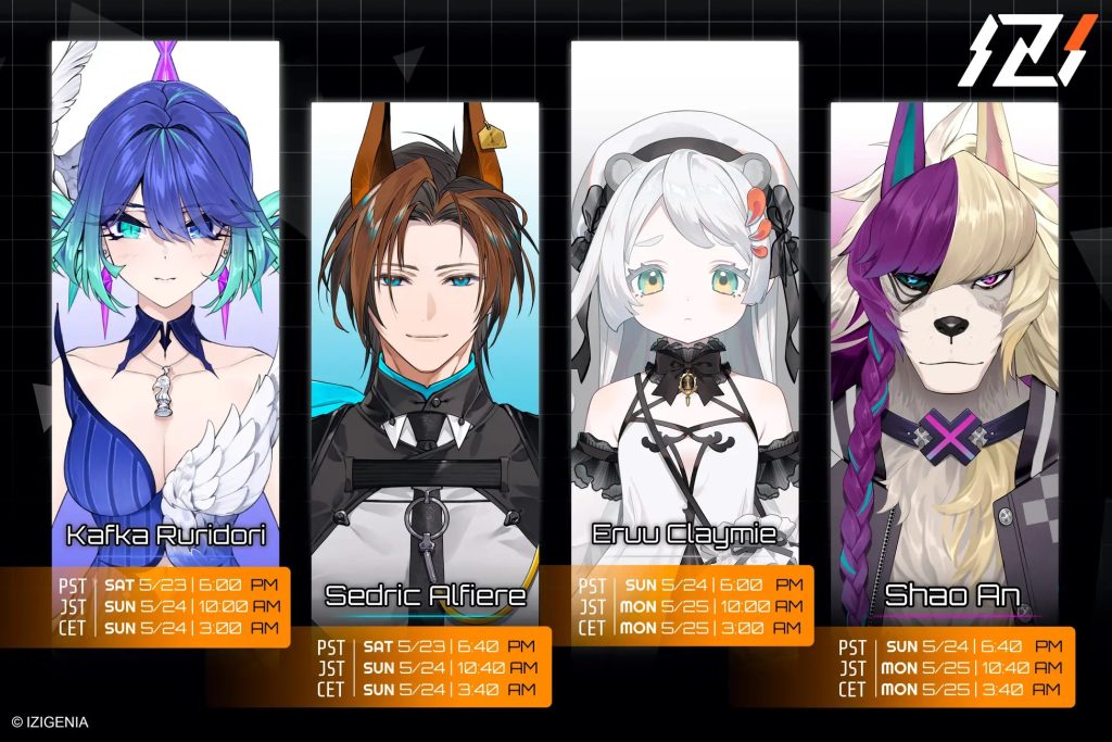 IZIGENIA跨國VTuber一期生將於5月24日起陸續出道 IZIGENIA跨國VTuber一期生將於5月24日起陸續出道