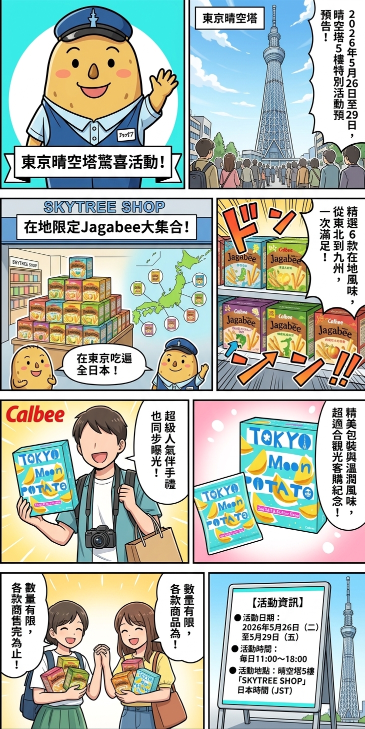 在東京吃遍日本！晴空塔將辦Calbee「在地限定Jagabee」販售會 | 報新聞 Mega News