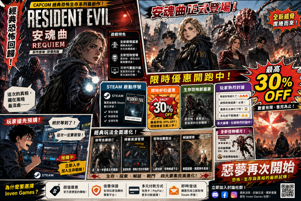 Inven Games惡靈古堡:安魂曲 限時折扣30% Inven Games惡靈古堡:安魂曲 限時折扣30%