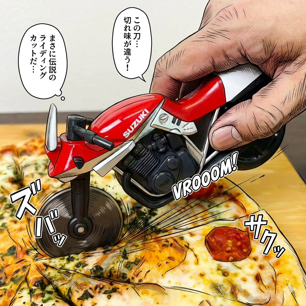 ライダー注意!網紅驚呼神物 用前輪切披薩簡直太狂 ── SUZUKI KATANA官方授權「刀」型披薩切刀登場!快閃亮相名古屋 ライダー注意!網紅驚呼神物 用前輪切披薩簡直太狂 ── SUZUKI KATANA官方授權「刀」型披薩切刀登場!快閃亮相名古屋