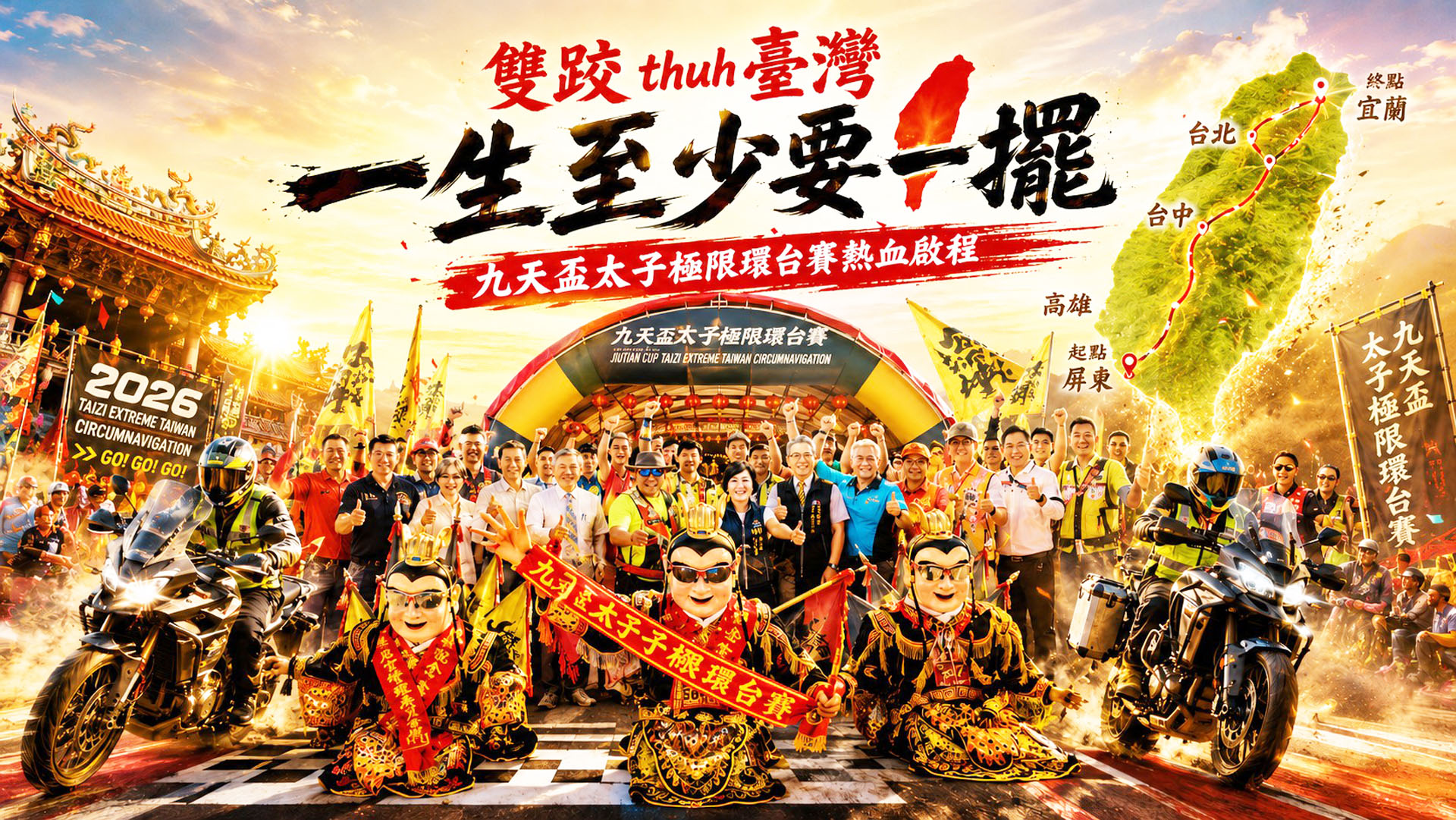 用雙跤Thuh臺灣一生至少要一擺九天盃太子極限環台賽熱血啟程| 報新聞