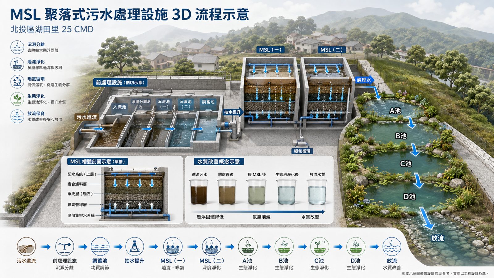 北市山區污水治理再邁進 湖田里聚落式污水處理設施正式開工