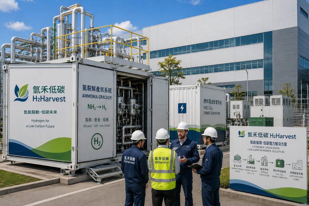 氫禾低碳氫能低碳發電系統示意圖。圖/睿禾金碳提供