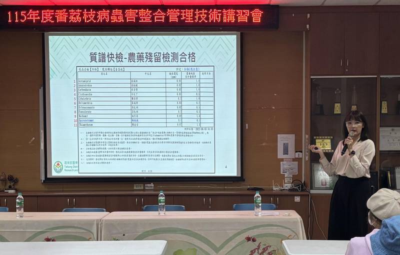 強化病蟲害整合管理 構築韌性番荔枝產業 臺東農改場辦理5場番荔枝病蟲害整合管理講習會