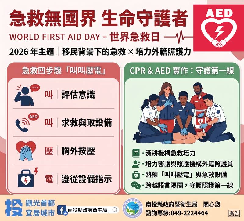 世界急救日×急救無國界 南投縣衛生局培力外籍照護員守護第一線