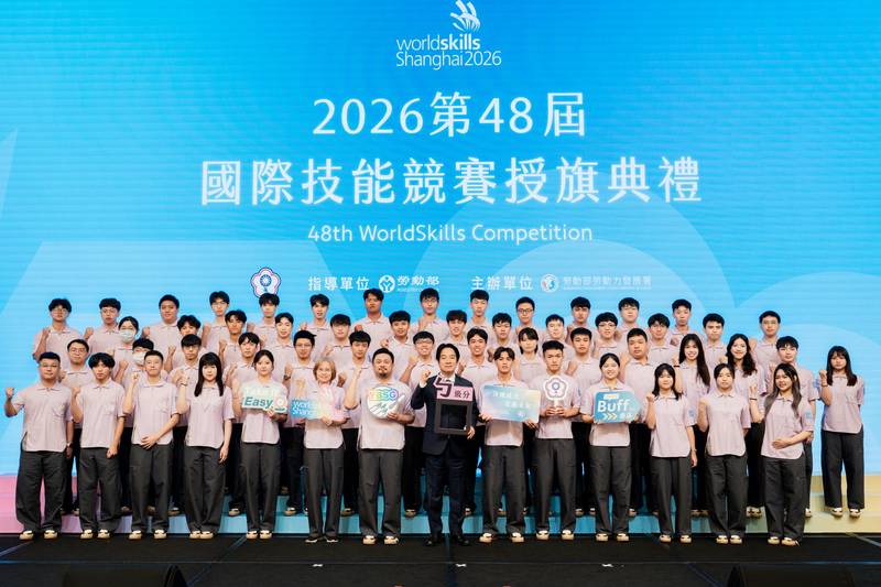 賴清德總統授旗勉勵53名國手 蓄勢迎戰第48屆國際技能競賽