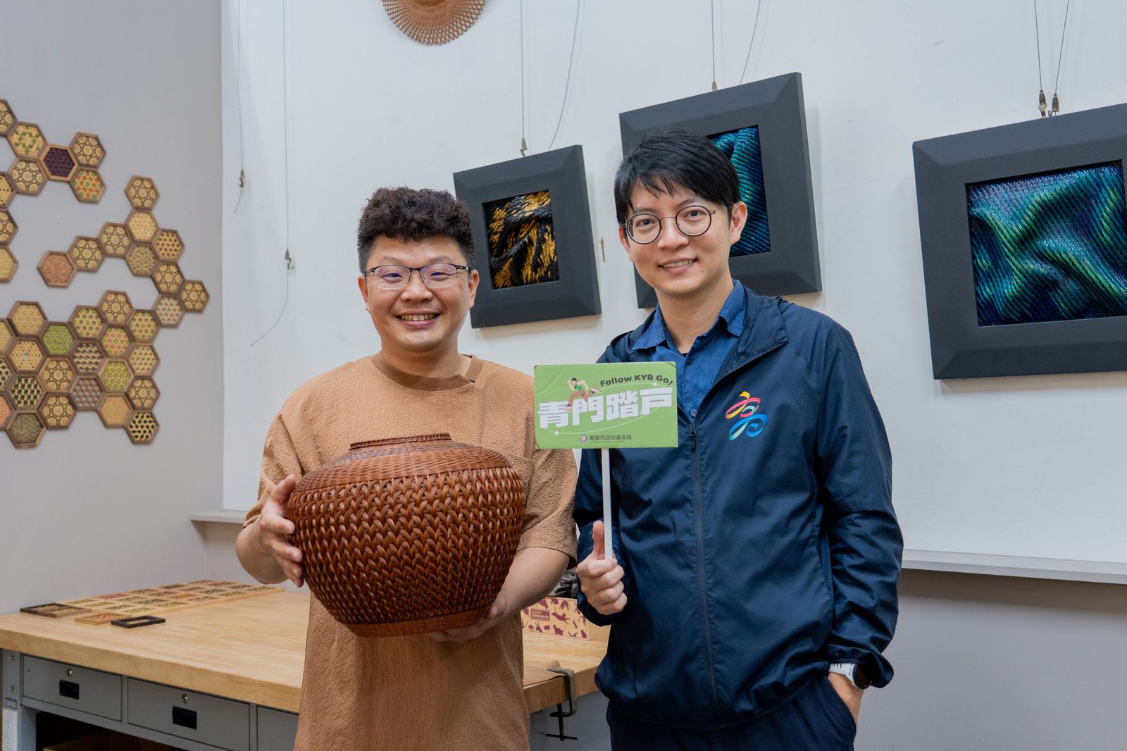 從岡山籃籗會到220公分竹編媽祖 「笙竹工坊」陳詠笙融匯台日泰手藝　青年局助攻進駐醒村
