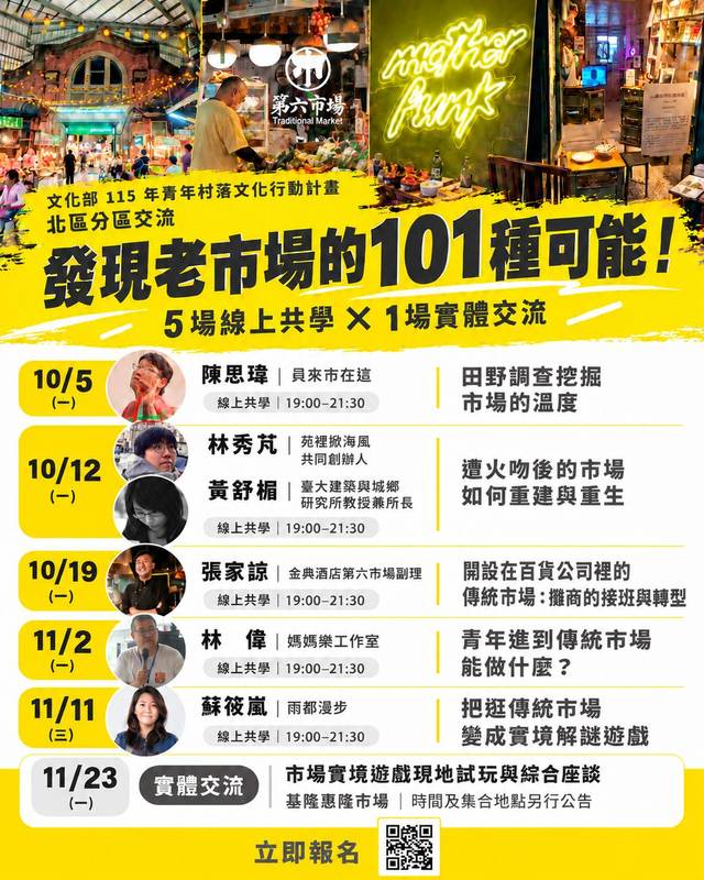 【轉知】【青年交流】發現老市場的101種可能!青年分區交流北區場次開放報名