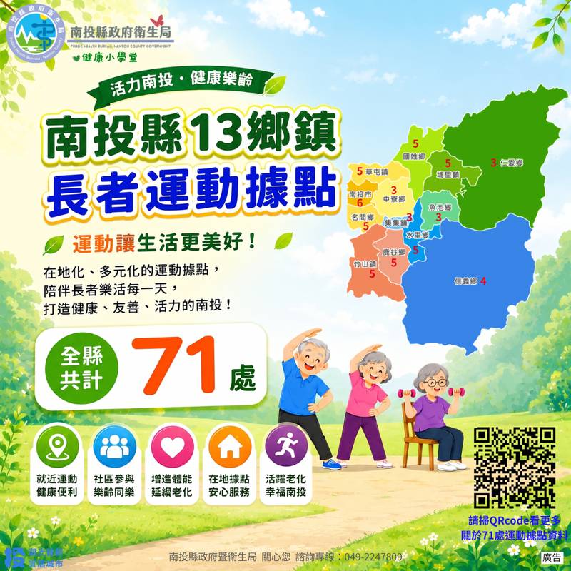 南投縣積極布建長者運動據點