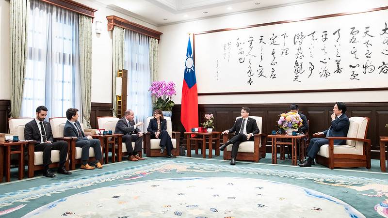 總統接見美國聯邦眾議院訪問團 盼臺美深化合作 共同為印太和平穩定做出貢獻