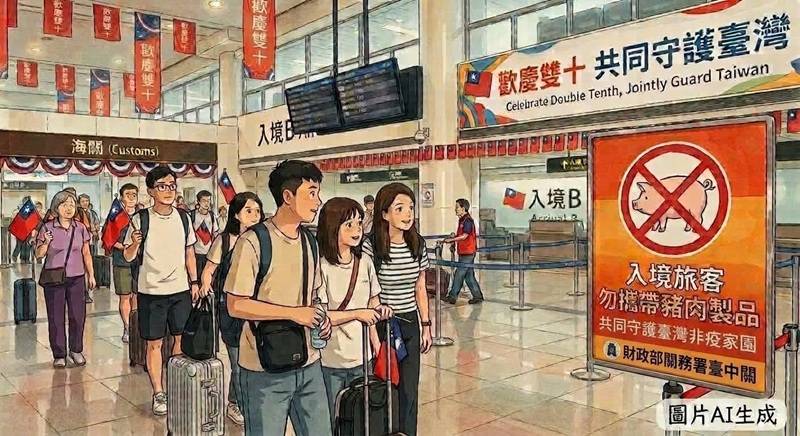 雙十連假出國熱!臺中關提醒勿攜豬肉製品入境 共守非疫家園