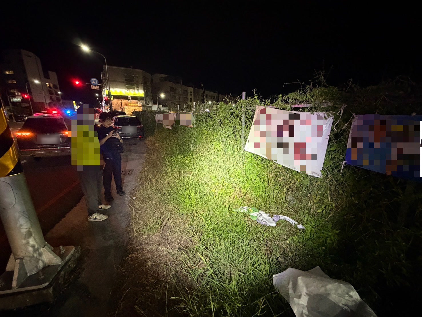 臺東市中興路二段選舉布條遭毀損現場