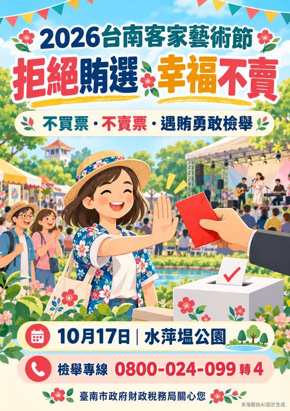 假日廉潔不打烊 10月17日相約水萍塭公園反賄選
