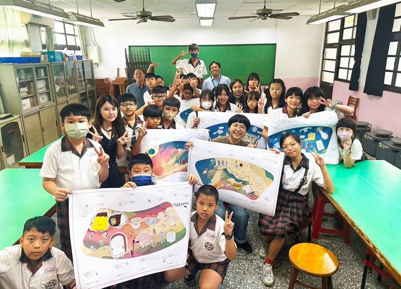 中捷公共藝術走進校園 九德國小學童把生活畫進捷運
