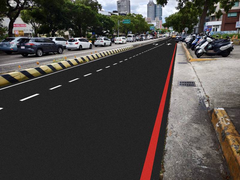 西屯台灣大道四段慢車道路面升級! 建設局10/16起連4晚分段燙平