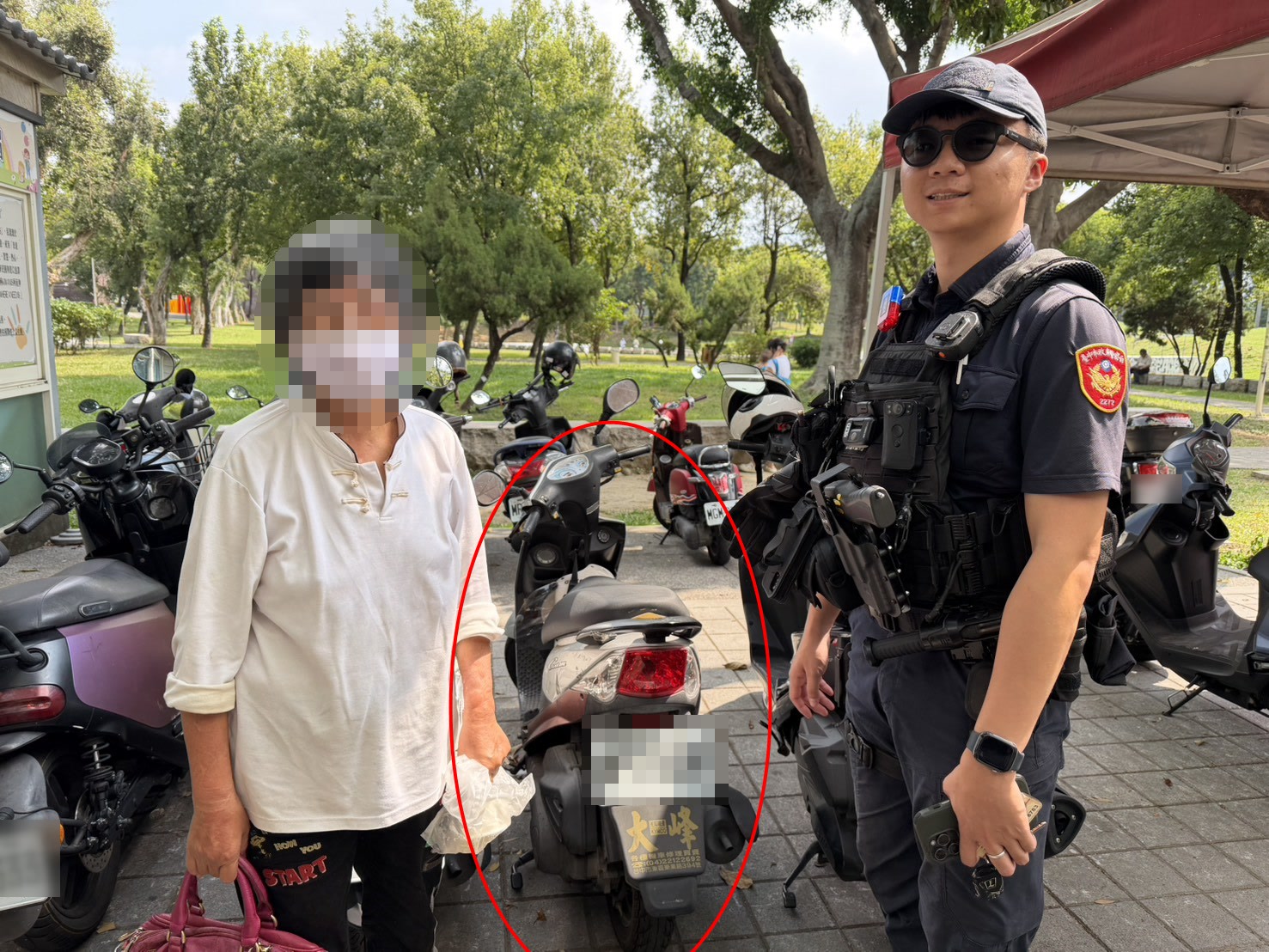 員警協助75歲婦人找回機車