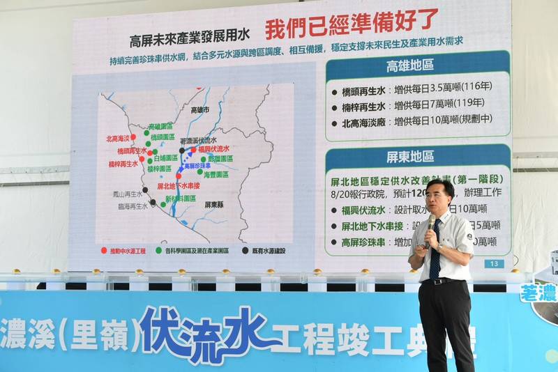 荖濃溪(里嶺)伏流水工程竣工 卓揆:每日增加供水10萬噸 穩定南部地區民生及產業用水