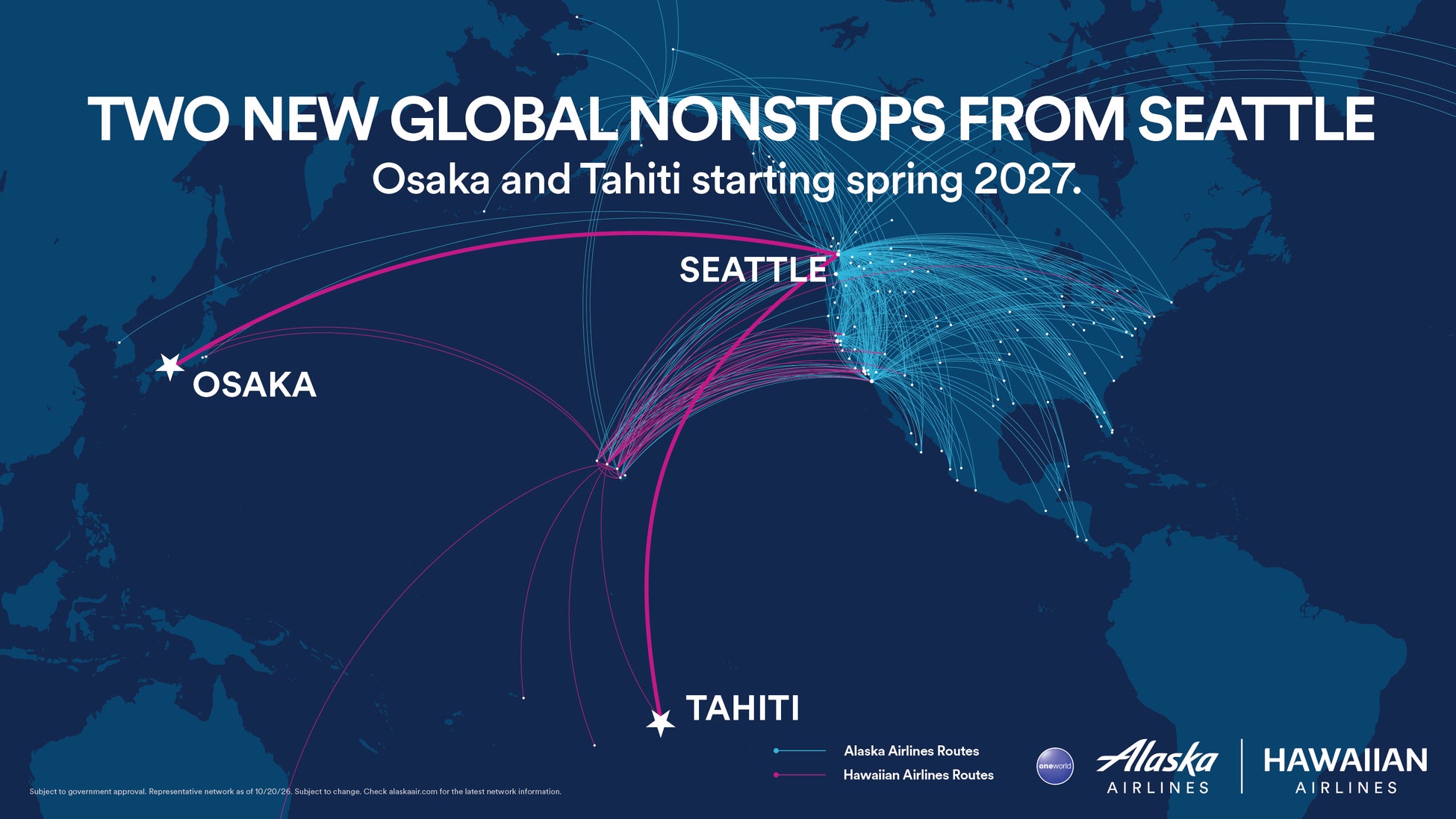 阿拉斯加航空2027年5月開航大阪－西雅圖直飛　每週4班、夏威夷航空A330執飛