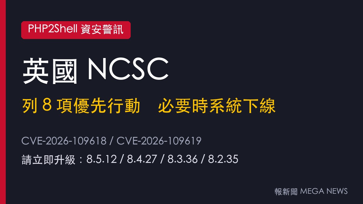 英國NCSC發布PHP重大漏洞警報 列8項優先行動、必要時系統下線