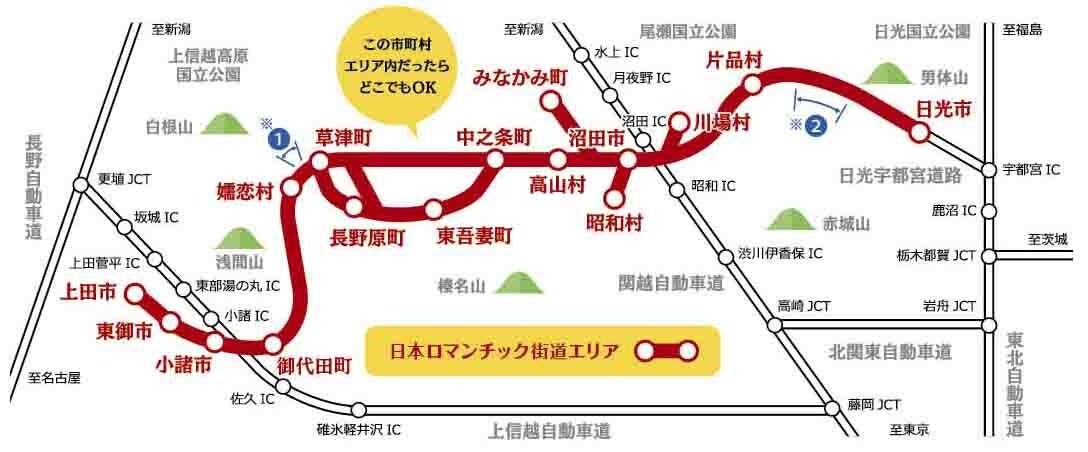 日本浪漫街道兜風集章至2027年1月20日 長野、群馬、栃木16處,集滿抽3萬日圓住宿券