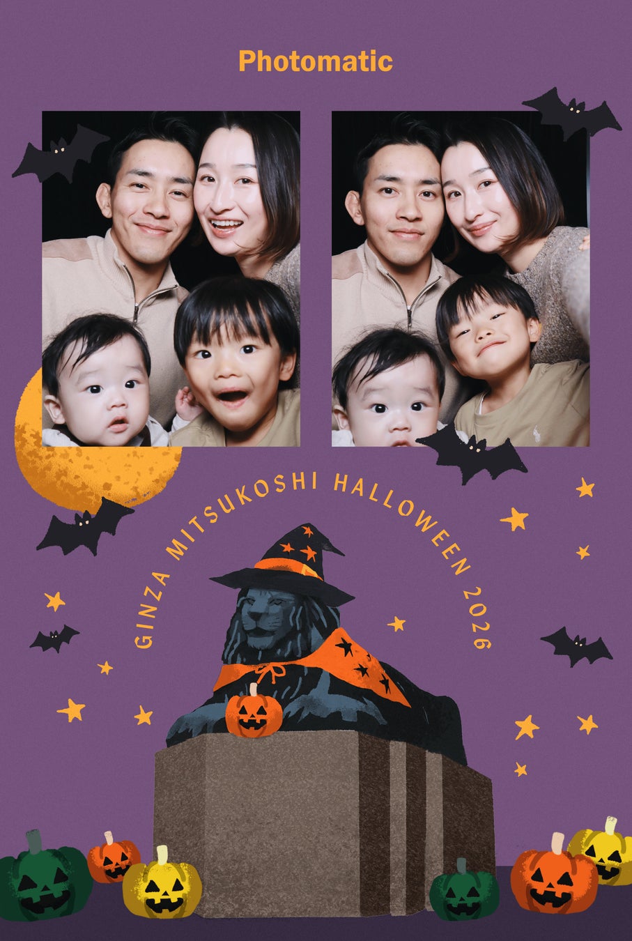 銀座三越萬聖節Photomatic自拍館　10月24日起獅子像變裝相框，每次700日圓