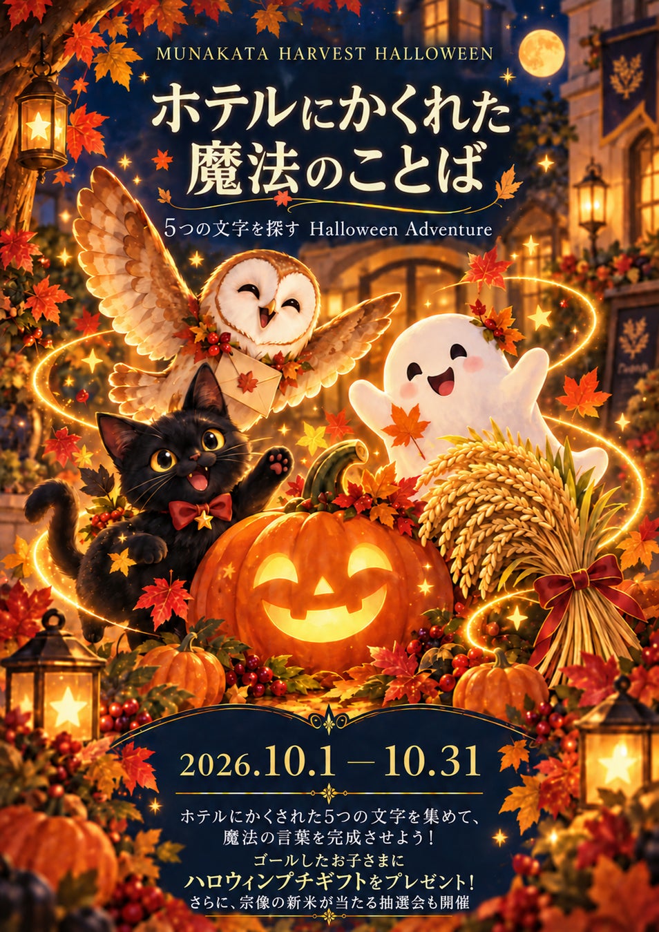 福岡Mercure宗像Resort萬聖節教堂與JA宗像收穫活動　10月24、25日猜米重量送新米