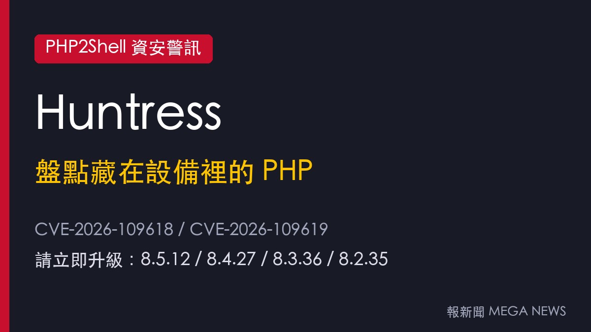 Huntress：PHP2Shell暫未在客戶端觀察到攻擊　籲盤點藏在設備與控制台裡的PHP