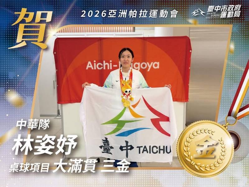 台中之光林姿妤亞帕運勇奪「三金大滿貫」!女單、混雙二連霸再創佳績