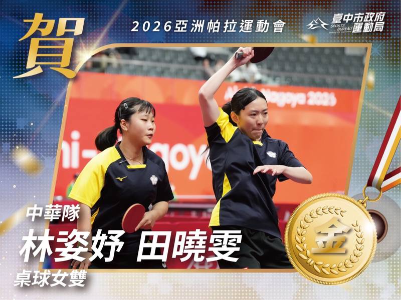 台中之光林姿妤亞帕運勇奪「三金大滿貫」!女單、混雙二連霸再創佳績